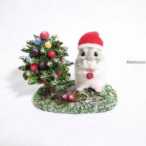 キンクマ ハムスター クリスマス 羊毛フェルト 人形 羊毛