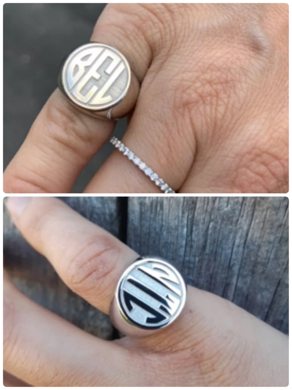 オーダーメイド カスタム ネームリング イニシャルリング 文字入れ 名前リング オリジナル 指輪 ペアリング にも 8枚目の画像