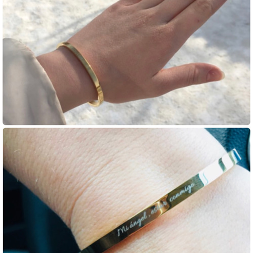 レーザー刻印 カスタム 文字入れ バングル ネームバングル ネーム