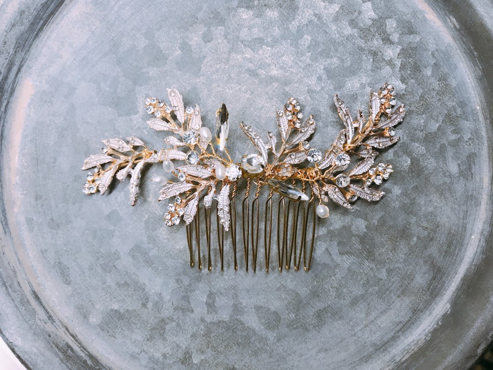 Crystal Silver Leaf Headdress