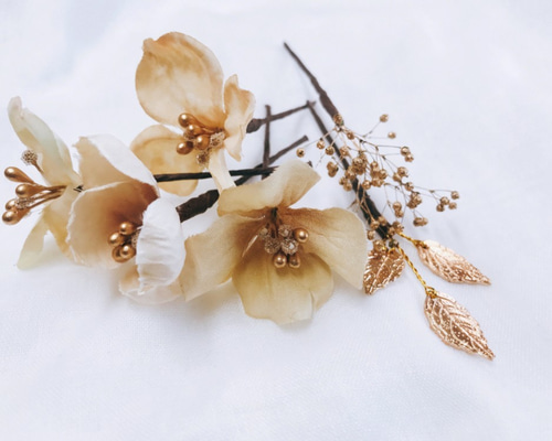 Vintage Gold Leaf Pin 10 picks #1 ヘッドドレス（アクセサリー