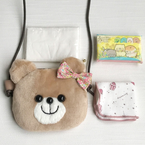 ファスナー付き】くまのふわふわポシェット（キッズ） 雑貨・その他