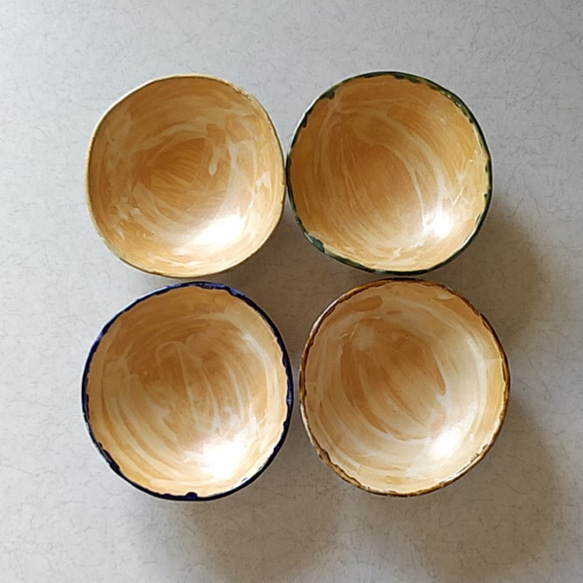 《4点セット》陶の浅鉢 ～ミルクティに一味プラス～ 2枚目の画像