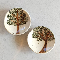 《冬の新作》陶のほっこり小皿【モコモコの樹】 1枚目の画像