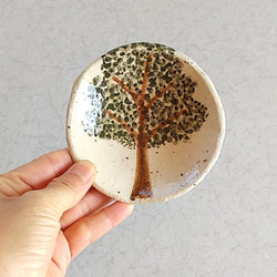 《冬の新作》陶のほっこり小皿【モコモコの樹】 2枚目の画像