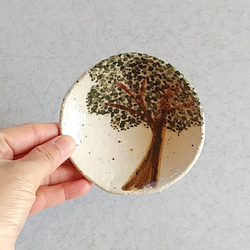 《冬の新作》陶のほっこり小皿【モコモコの樹】 5枚目の画像
