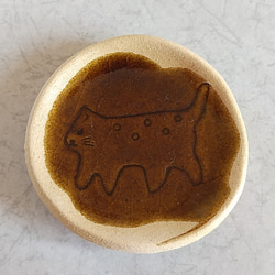 《送料無料》陶の豆皿【猫＆ウサギ】 3枚目の画像