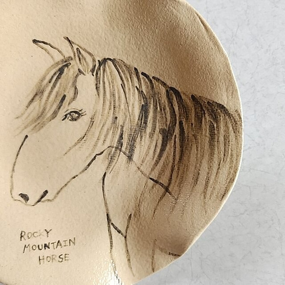 《sold out！》陶のパスタ・カレー皿【馬：ROCKY MOUNTAIN HORSE】 3枚目の画像