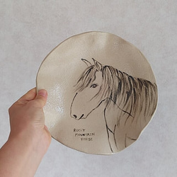 《sold out！》陶のパスタ・カレー皿【馬：ROCKY MOUNTAIN HORSE】 6枚目の画像