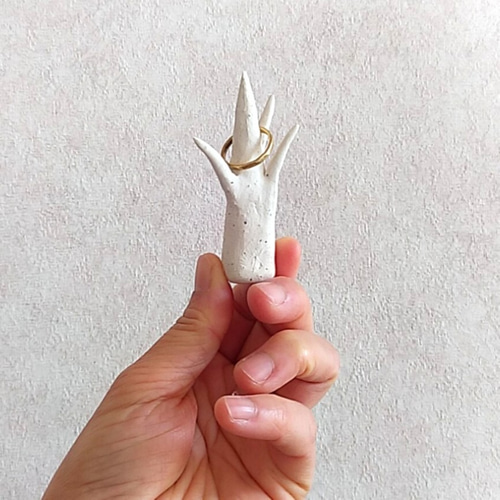 3点セット》陶のオブジェ・アクセサリーホルダー【小さな樹】 立体