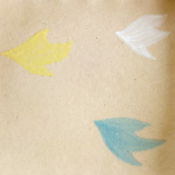 陶のスクエア皿・カレー皿【ペールトーンの三羽の鳥(白・黄色・水色)】 7枚目の画像