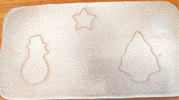 陶のトレー・平皿【ホワイトクリスマス ～星・雪だるま・モミの樹～ 】 9枚目の画像