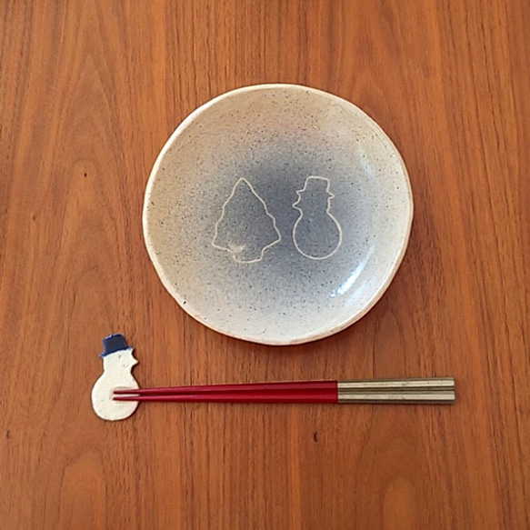 陶の深皿（スープ・カレー・パスタ皿)【ブルークリスマス】 7枚目の画像