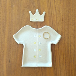 《2点セット》陶の箸置き＆お皿【これであなたも『王様』に♪(王冠＆Tシャツ)】 8枚目の画像