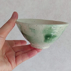 陶のお茶碗【淡い緑のふんわりシリーズ】 4枚目の画像