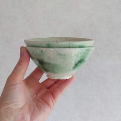 陶のお茶碗【淡い緑のふんわりシリーズ】 5枚目の画像