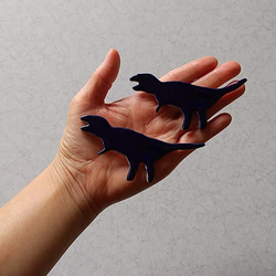 《送料無料》陶の箸置き【表情なしのシンプル恐竜（青）】 2枚目の画像