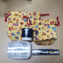 入園入学準備に！大きめお弁当袋とコップ袋のランチセット 2枚目の画像