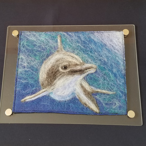 イルカ 羊毛フェルト絵 羊毛フェルト あんこ 通販 8307084｜Creema