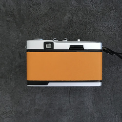 【完動品】レトロなフィルムカメラ　オリンパスTRIP35 マンダリンオレンジの本革【送料無料+フィルム１本プレゼント！】 6枚目の画像