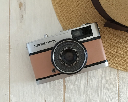 【完動品】レトロなフィルムカメラ オリンパスTRIP35 ピンク 