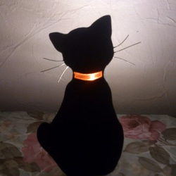 ステンドグラス黒猫足元灯 2枚目の画像