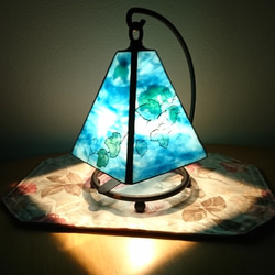 絵付けステンドグラスランプ～伸び行く空へ スタンドライト・テーブル