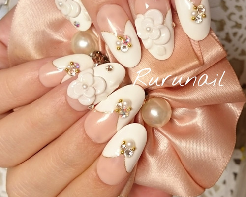 ♡ハートフレンチ♡ ネイルチップ　ハンドメイド 2a2a7424096c760516fdc526ed35b2