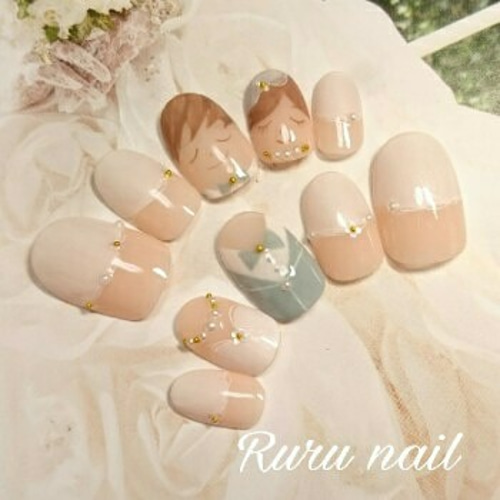 ネイルチップ/新郎新婦/ブライダル/かわいい/312 ネイルチップ
