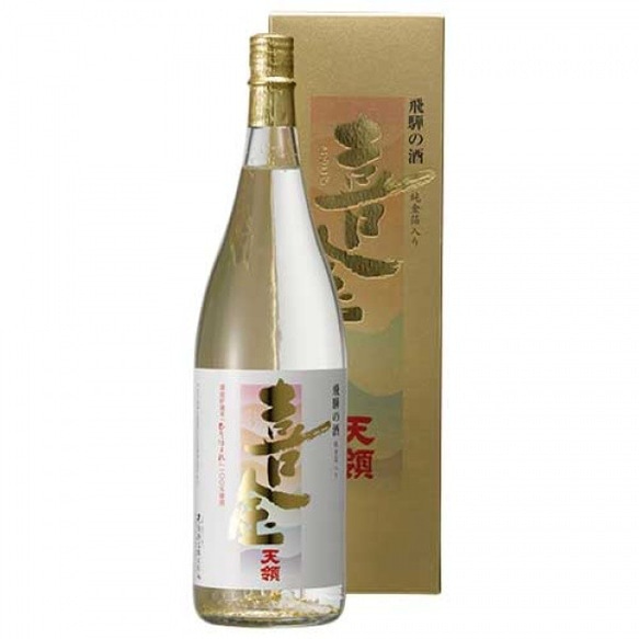 飛騨の造り酒屋【天領酒造】 天領 本醸造 桜形金箔入り祝い酒 「喜金」 1,800ml 1枚目の画像