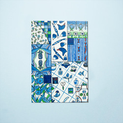 ポストカード「Blue Patchwork」2セット 6枚目の画像