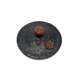 南部鉄器　鉄瓶 「しののめ」 黒に赤　0.5L 5枚目の画像