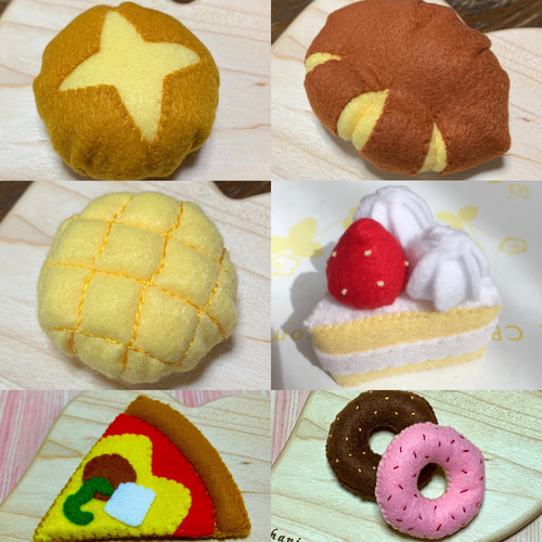 初めての】フェルトおままごとセット☆パン・ケーキ・サンドイッチ