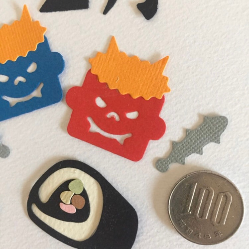 ◆オーダー用◆ダイカット 節分 鬼 恵方巻き① ダイカット 節分】鬼 豆 恵方巻き その他素材 zebarmaiko 通販