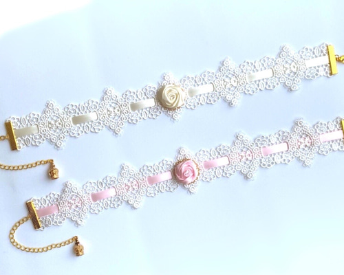 春色 ミニ薔薇のレースチョーカー チョーカー RoseZipangu 通販  
