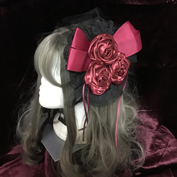 黒薔薇の円形ヘッドドレス ヘッドドレス（アクセサリー） RoseZipangu