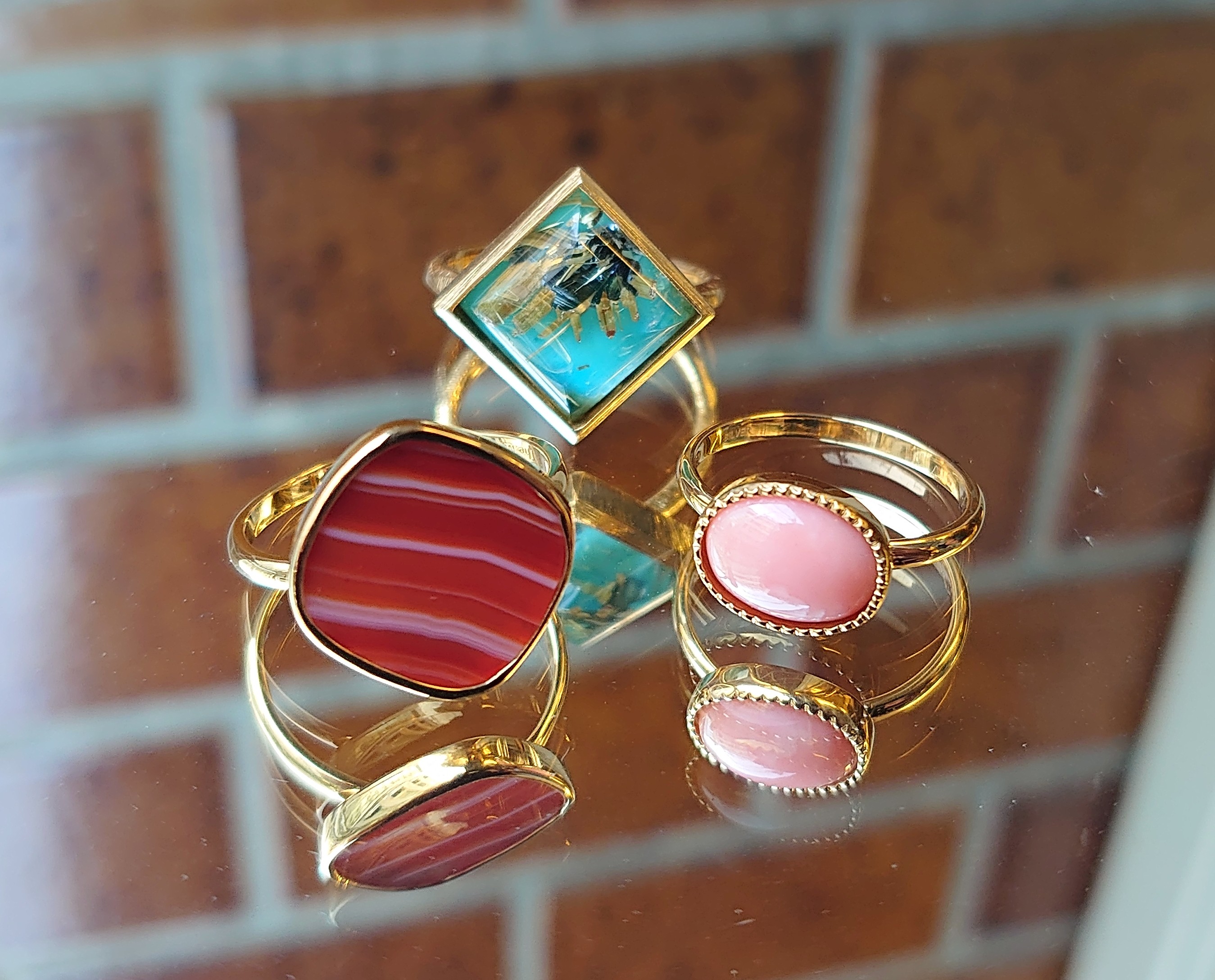 天然石シリーズリングのお知らせです