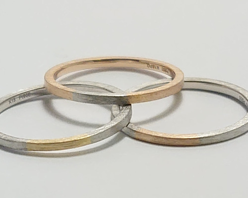 Pt900 X K18YG X K18PG 組み合わせリング 指輪・リング The.M 通販