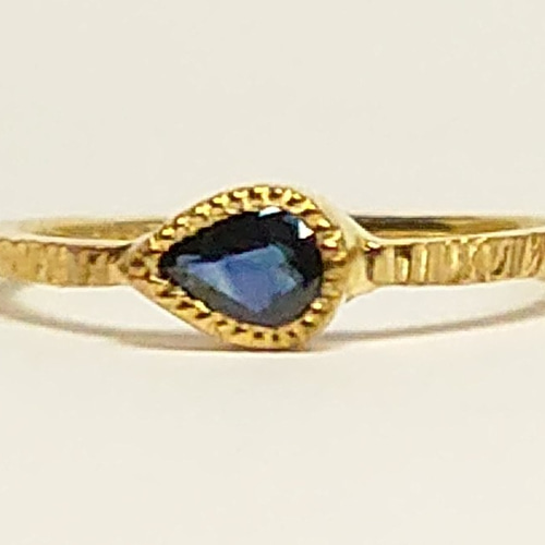 サファイアのしずく ペアシェイプカット シルバーSV925リング 指輪