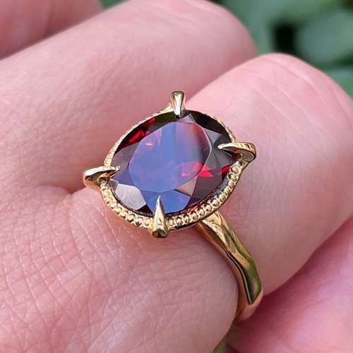 ガーネット オーバルカット10×8 シルバー SV925リング 指輪・リング