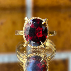 ガーネット オーバルカット10×8 シルバー SV925リング 指輪・リング