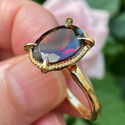 ガーネット オーバルカット10×8 シルバー SV925リング 指輪・リング