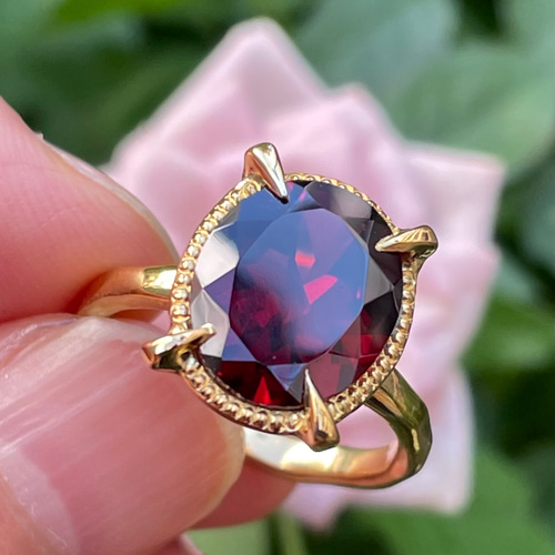 ガーネット オーバルカット10×8 シルバー SV925リング 指輪・リング