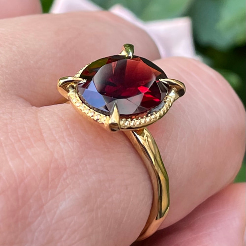 ガーネット オーバルカット10×8 シルバー SV925リング 指輪・リング