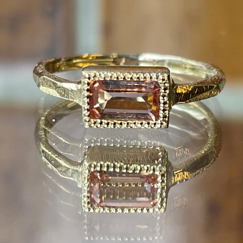 インペリアルトパーズ 上品なエメラルドカット0.73ct シルバーSV925  