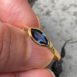 ブルーサファイア マーキスカット0.949ct シルバーSV925リング 指輪