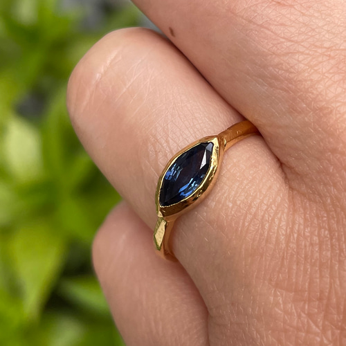 ブルーサファイア マーキスカット0.949ct シルバーSV925リング 指輪