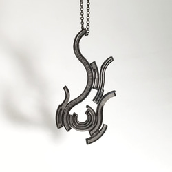 (已停產) 更新版發售 hono (Flame) Silver Accessory Pendant Necklace Geome 第6張的照片