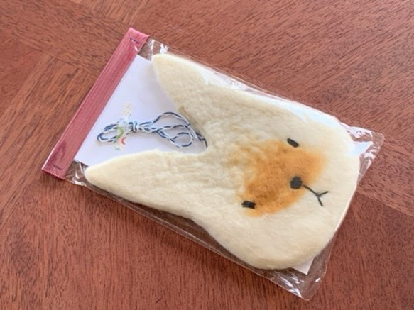 フェルトソープ作りキット　「うしゃぼん」　クリーム色×オレンジ 4枚目の画像