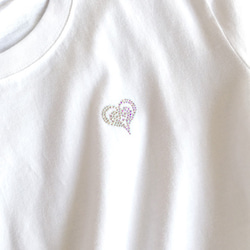 オーロラハート♡ホワイトTシャツ（受注生産） 2枚目の画像